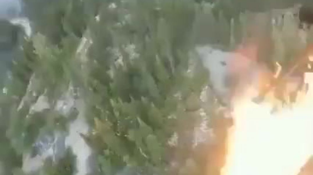 Dron quemando Bosque