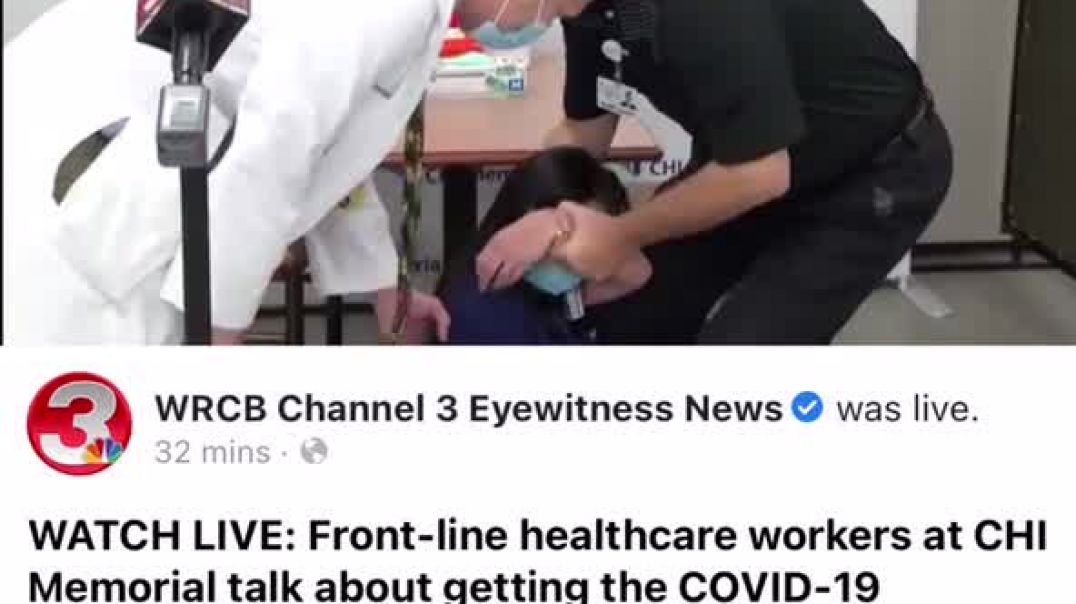 Enfermera se desmaya en television en vivo despues de vacunarse contra el covid 19